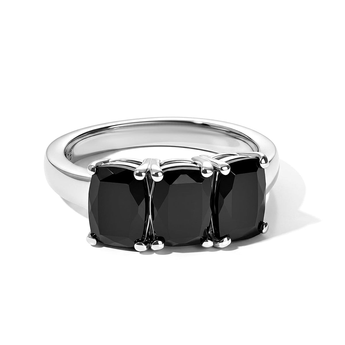 EverTrue Australian Black Tourmaline Ring in Platinum Bond (Size 10.0) 2.85 ctw..