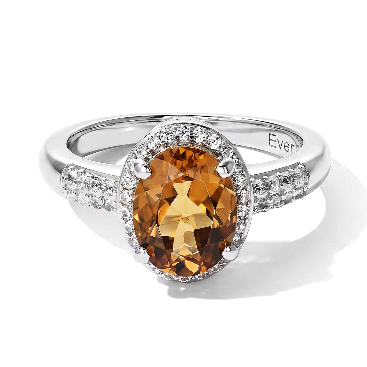 EverTrue Autumn Alexite and White Zircon 2.20 ctw Ring in Platinum Bond (Size 10.0)