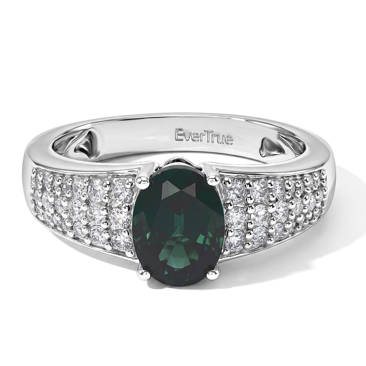 EverTrue Cherry Citrine and White Zircon 1.70 ctw Ring in Platinum Bond (Size 10.0)