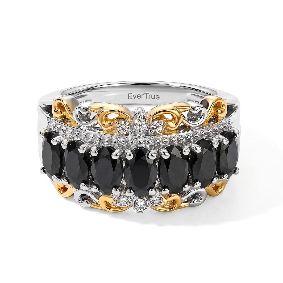 EverTrue African Amethyst and White Zircon 1.65 ctw Ring in 18K YG Plated and Platinum Bond (Size 10.0)