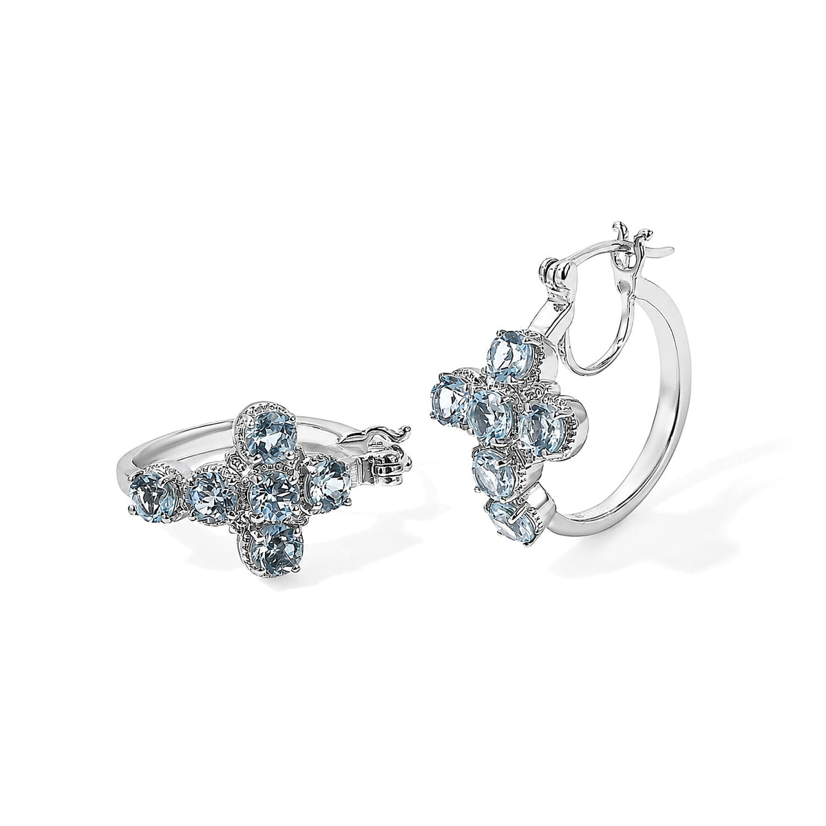 EverTrue African Amethyst 3.20 ctw Hoop Earrings in Platinum Bond