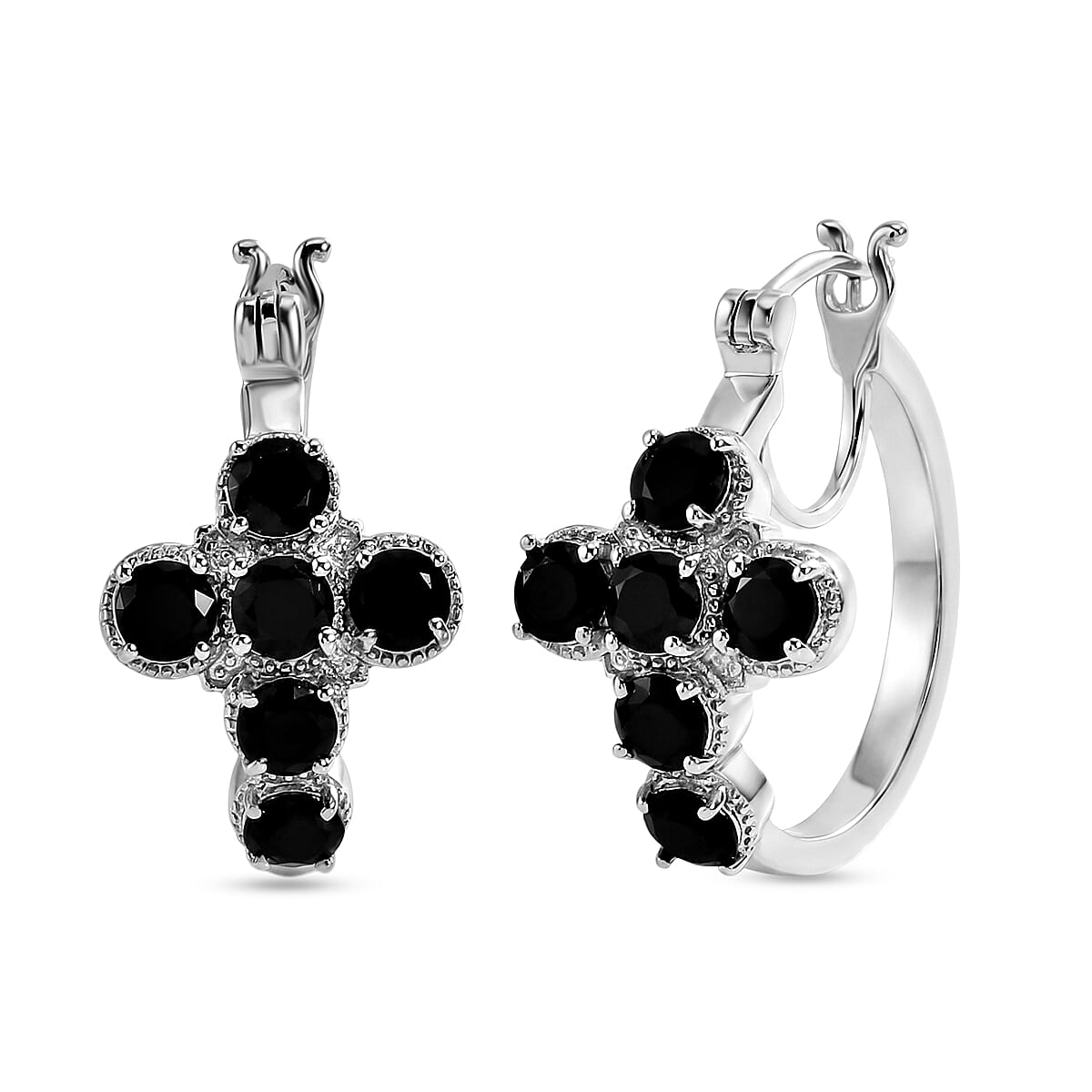 EverTrue African Amethyst 3.20 ctw Hoop Earrings in Platinum Bond
