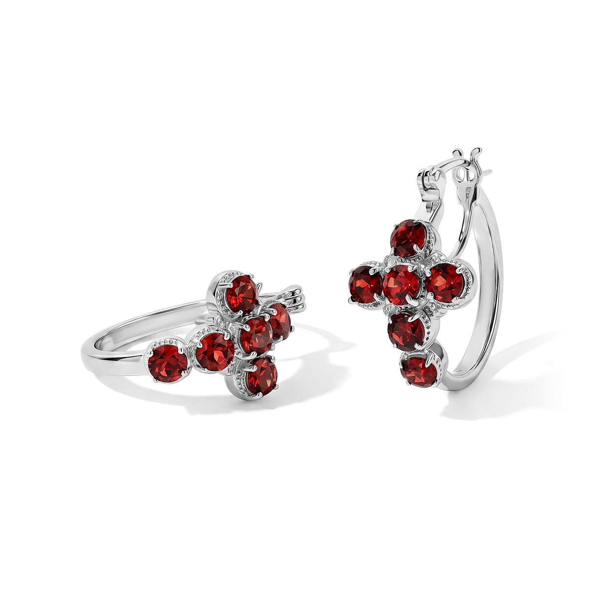 EverTrue African Amethyst 3.20 ctw Hoop Earrings in Platinum Bond