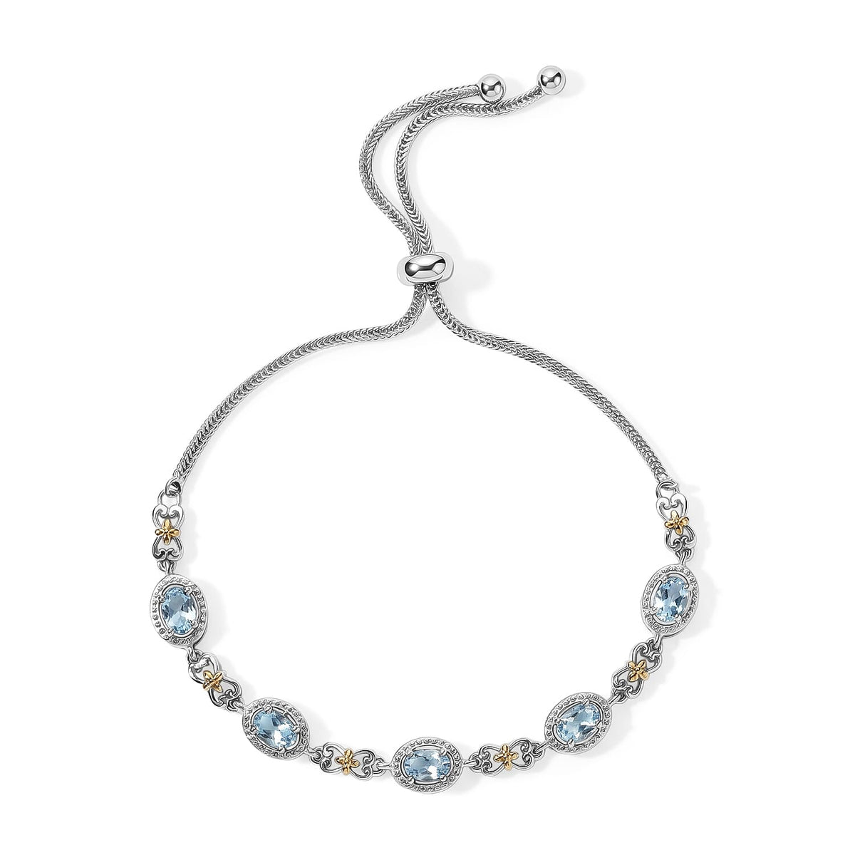 EverTrue African Amethyst 2.15 ctw Cluster Bracelet in 18K YG Plated and Platinum Bond (10.50 In)