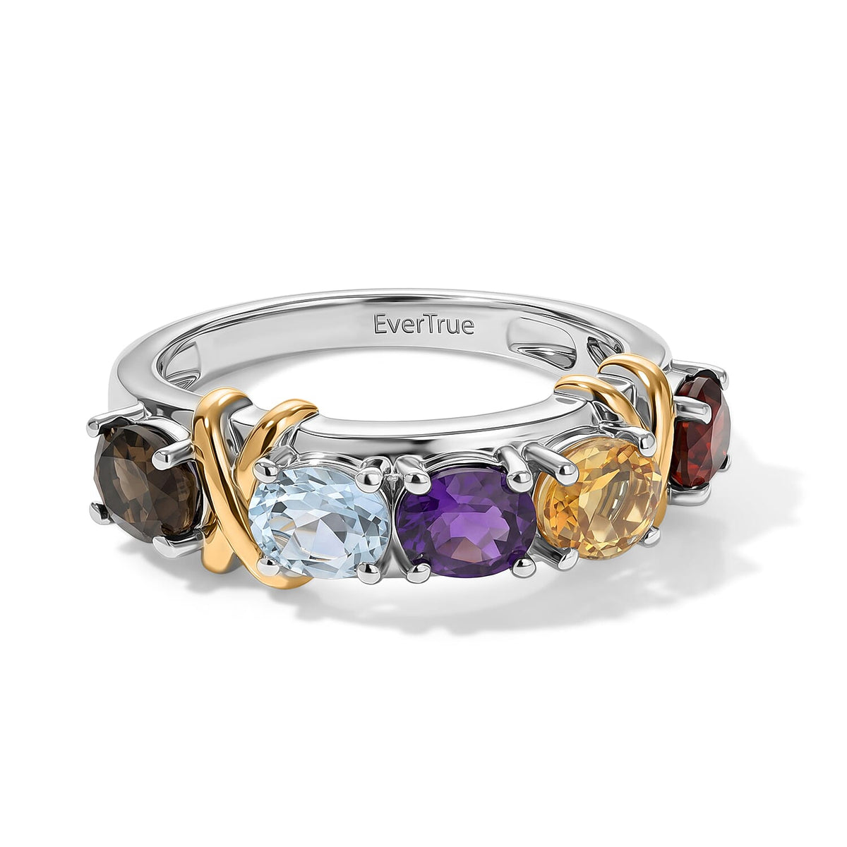 EverTrue African Amethyst Ring in 18K YG Plated and Platinum Bond (Size 10.0) 1.70 ctw