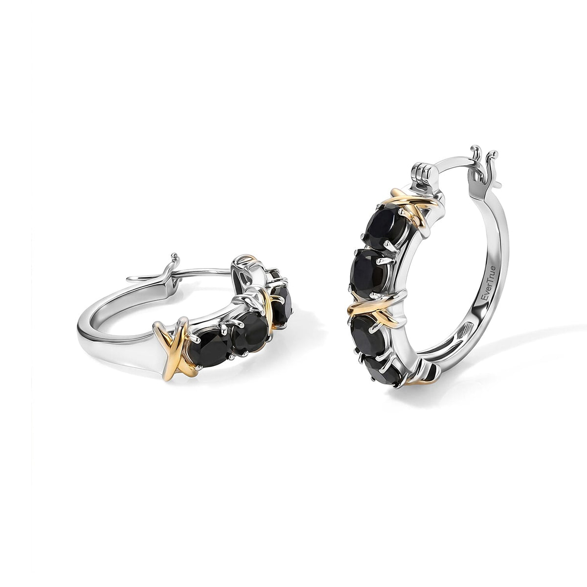 TLV EverTrue African Amethyst Hoop Earrings in 18K YG Plated and Platinum Bond 2.65 ctw
