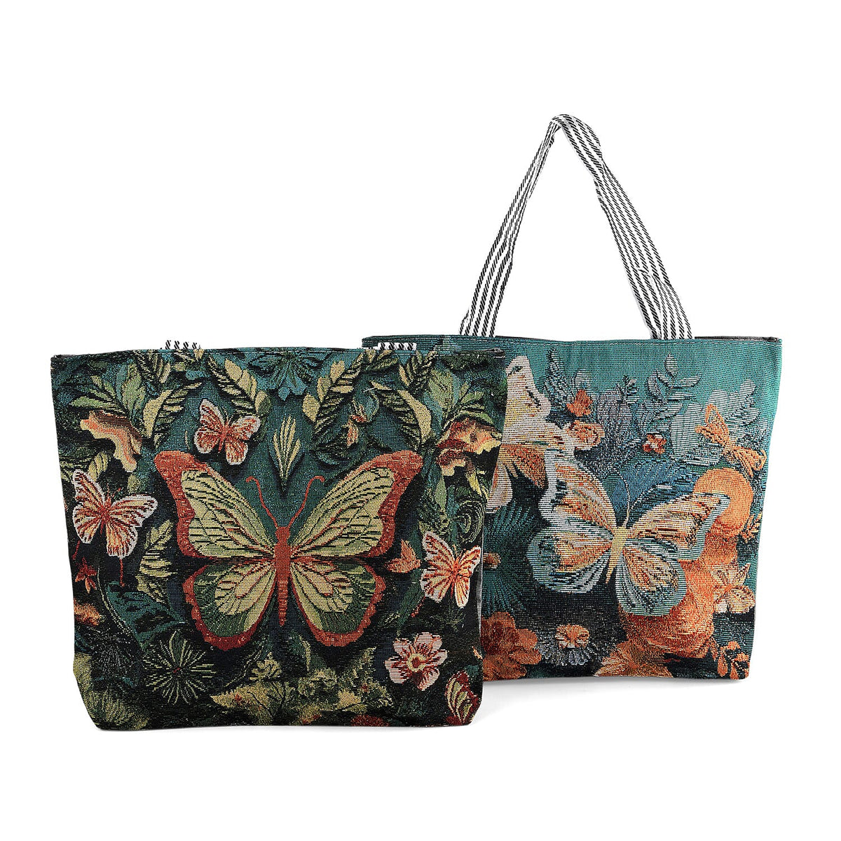 Set of 2 La Marey Multi Color Elephant Tote Bag