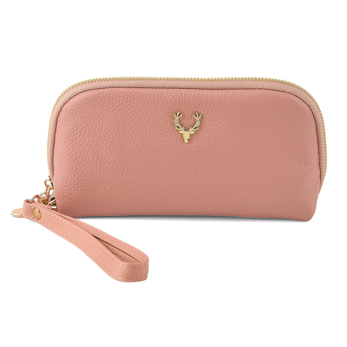 La Marey Black Genuine Leather Women''s Wallet with Wristlet Strap