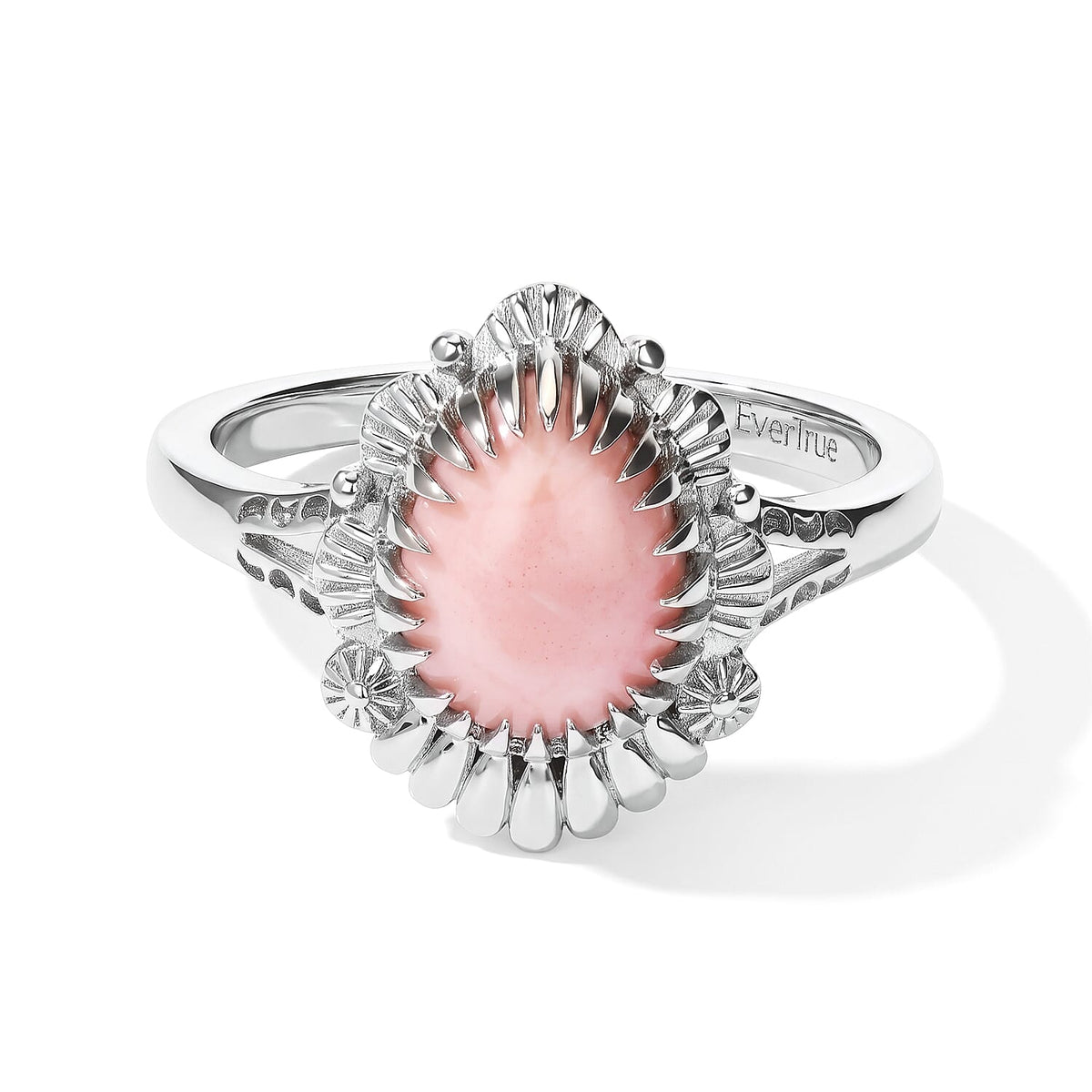 EverTrue Peach Opal 1.25 ctw Ring in Platinum Bond (Size 10)