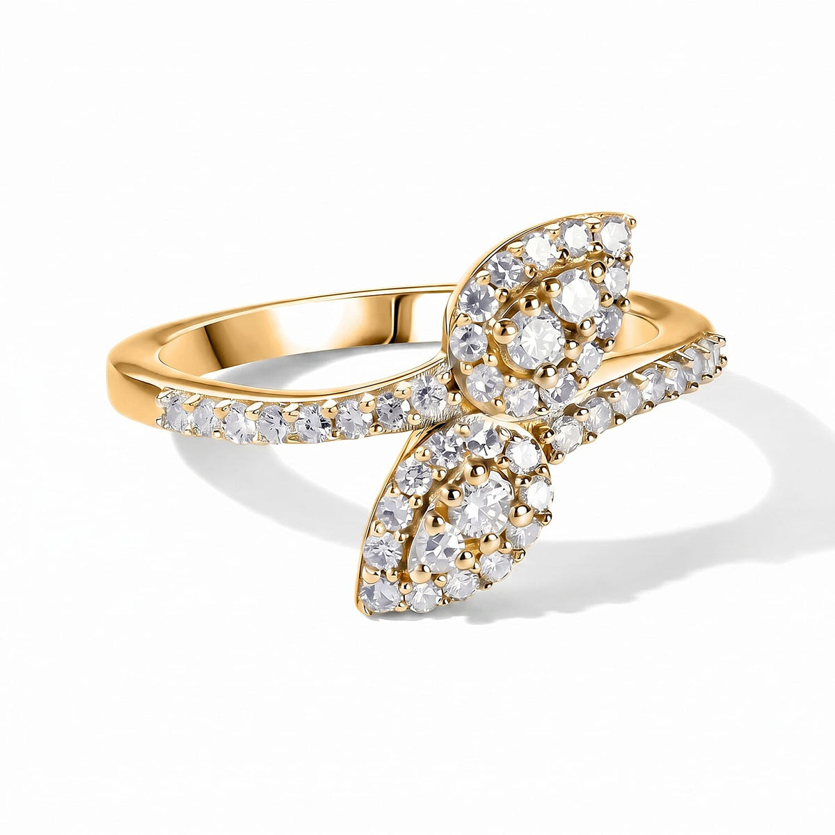 Luxuriant Lab Grown Diamond (G-H, SI) Ring in 18K Vermeil YG Over Sterling Silver (Size 6.0) 0.50 ctw