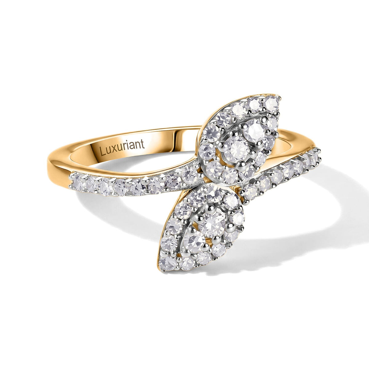 Luxuriant Lab Grown Diamond (G-H, SI) Ring in 18K Vermeil YG Over Sterling Silver (Size 6.0) 0.50 ctw
