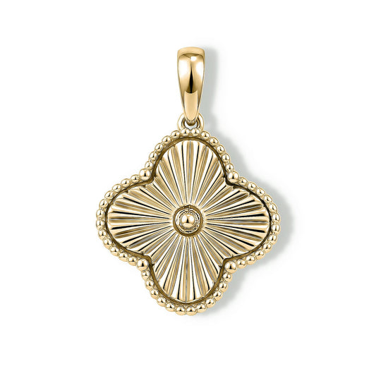 Luxoro 10K Green Gold Floral Pendant without Chain (3.45 g)