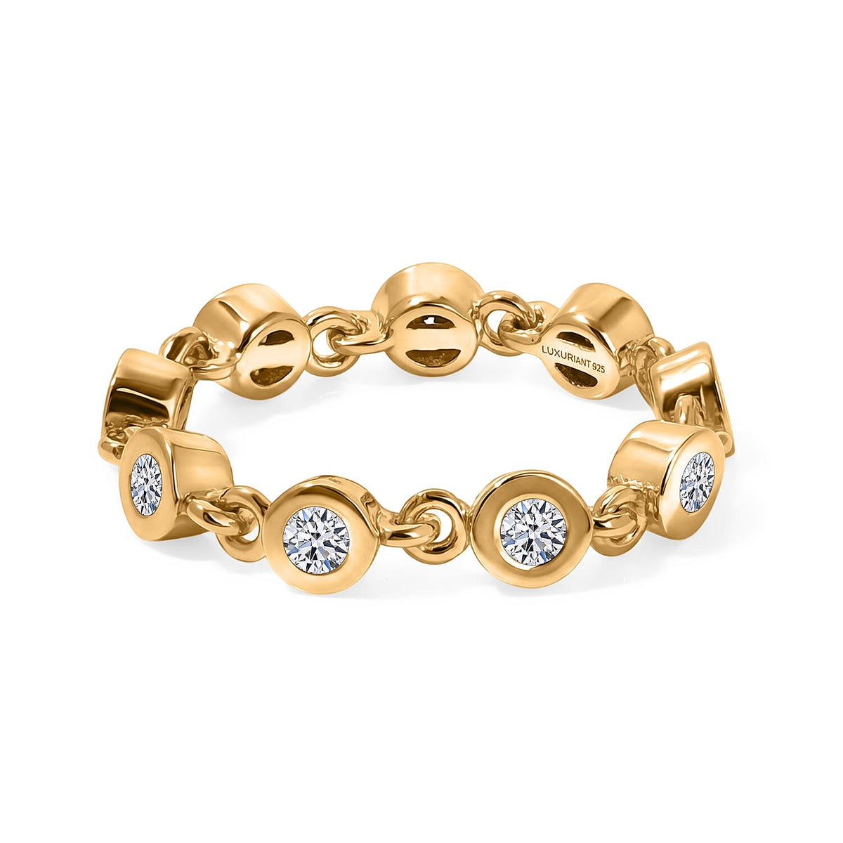 Luxuriant Lab Grown Diamond (G-H, SI) Ring in 18K Vermeil YG Over Sterling Silver (Size 5.0) 0.60 ctw