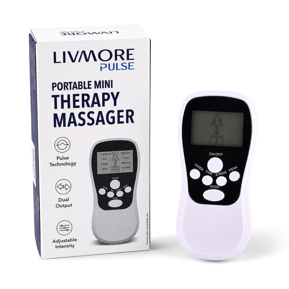 Livmore White Mini Massager (5.71"x2.68"x0.79")