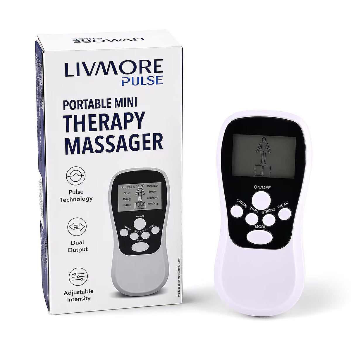 Livmore White Mini Massager (5.71"x2.68"x0.79")