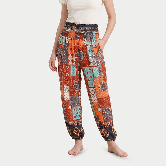 La Marey Orange Pajama Pants with 2 Pockets - One Size Fits Most