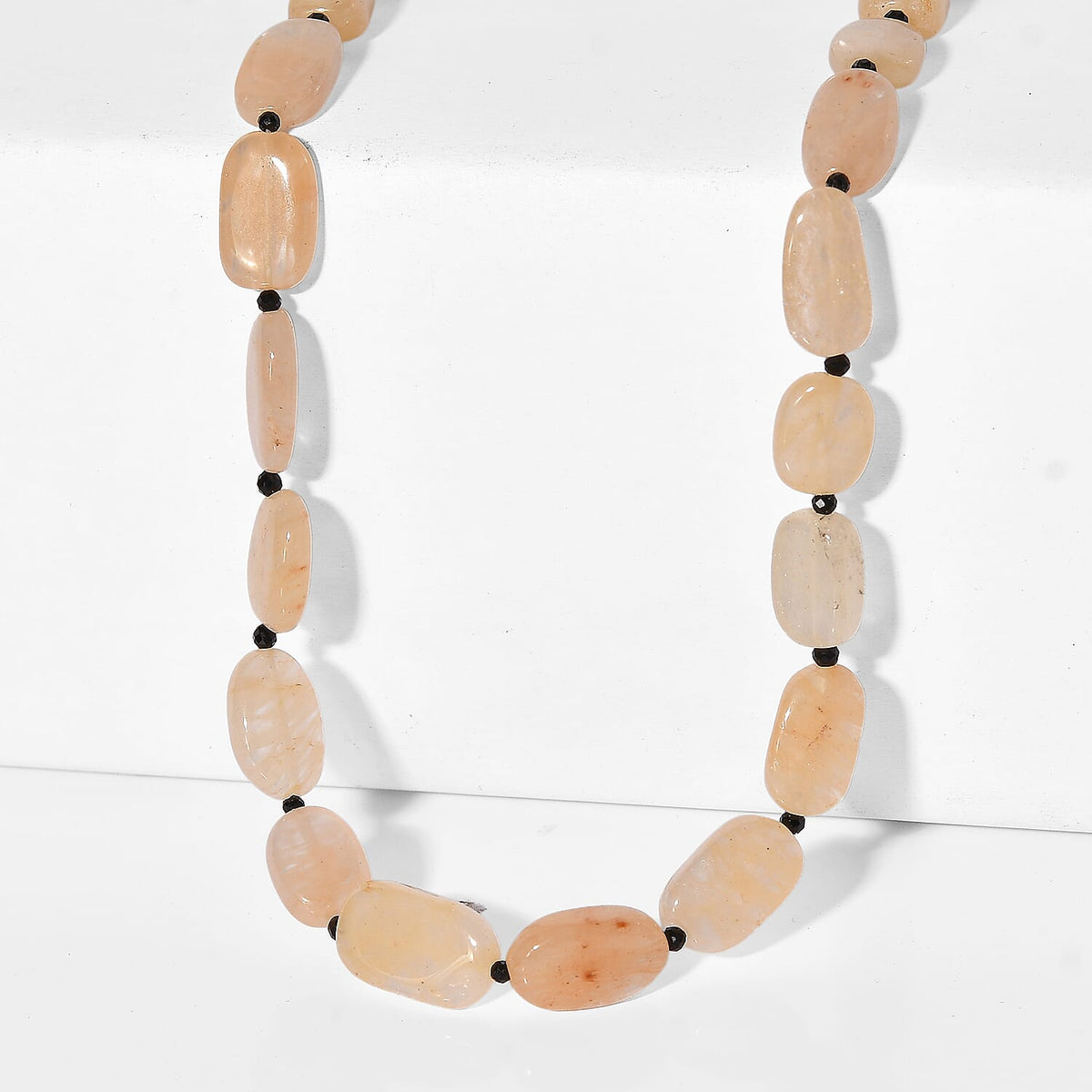 EverTrue Yellow Aventurine, Thai Black Spinel Necklace (18 Inches) in Stainless Steel 115.00 ctw