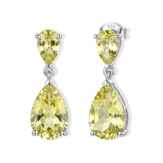EverTrue Green Gold Quartz Earrings in Platinum Bond 7.15 ctw