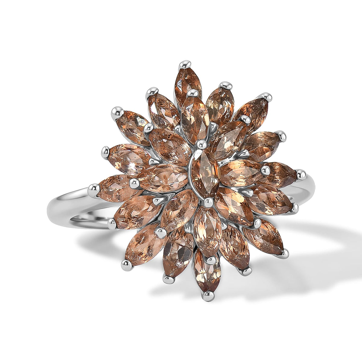 EverTrue Jenipapo Andalusite Cluster Ring in Platinum Bond (Size 10.0) 2.00 ctw