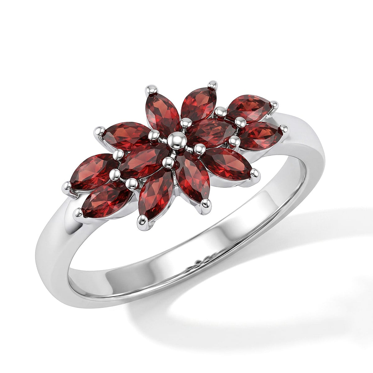 EverTrue Orissa Rose Garnet 1.25 ctw Cluster Ring in Stainless Steel (Size 10.0)