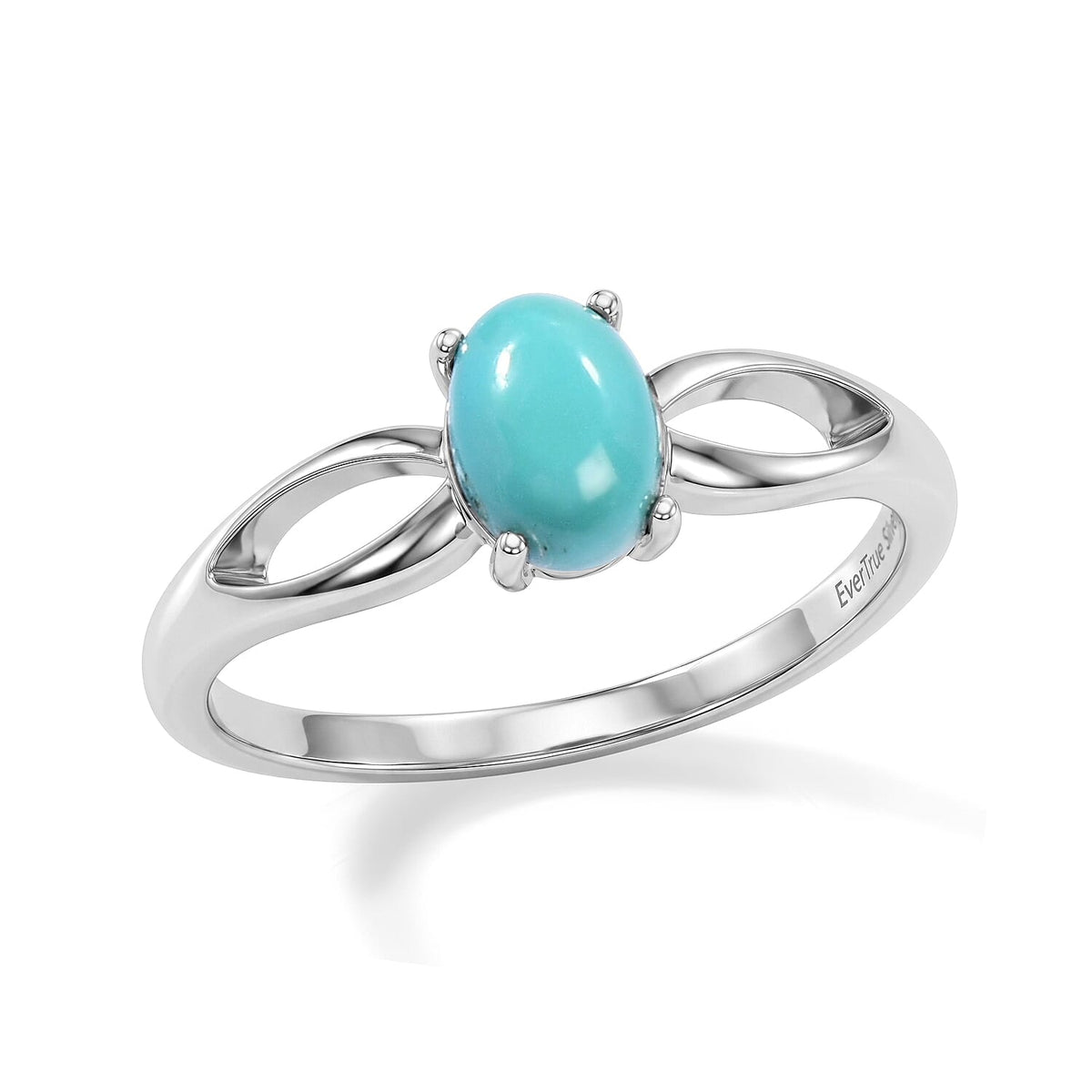 EverTrue Mexican Turquoise Solitaire Ring in Stainless Steel (Size 10.0) 0.80 ctw