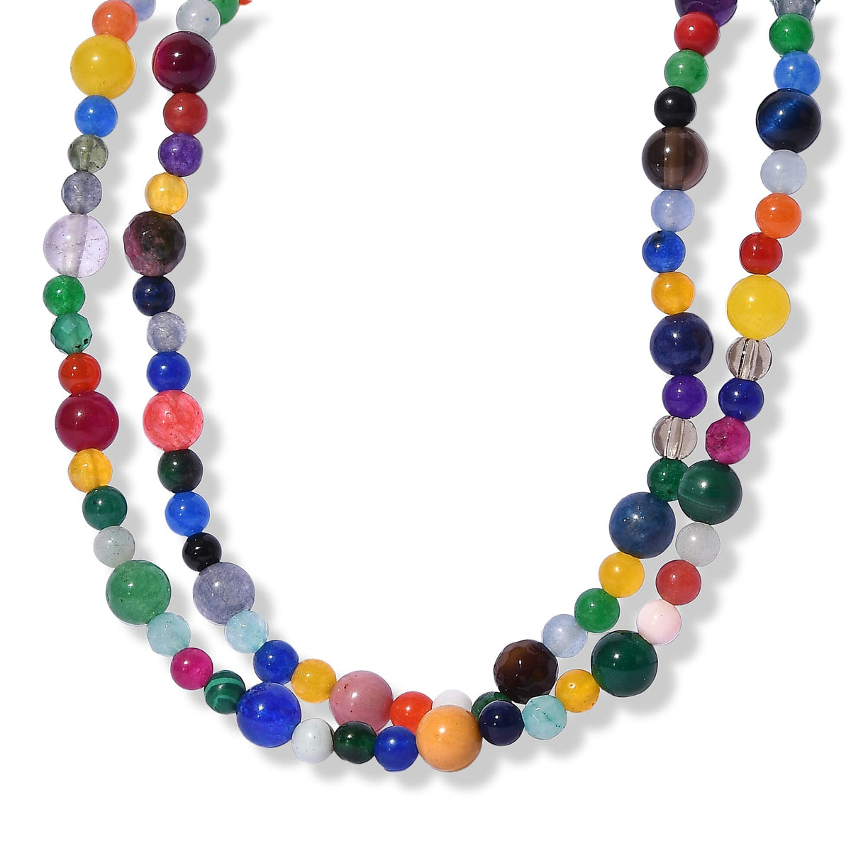 Multi Gemstone 230.00 ctw Beaded Necklace (50 Inches)