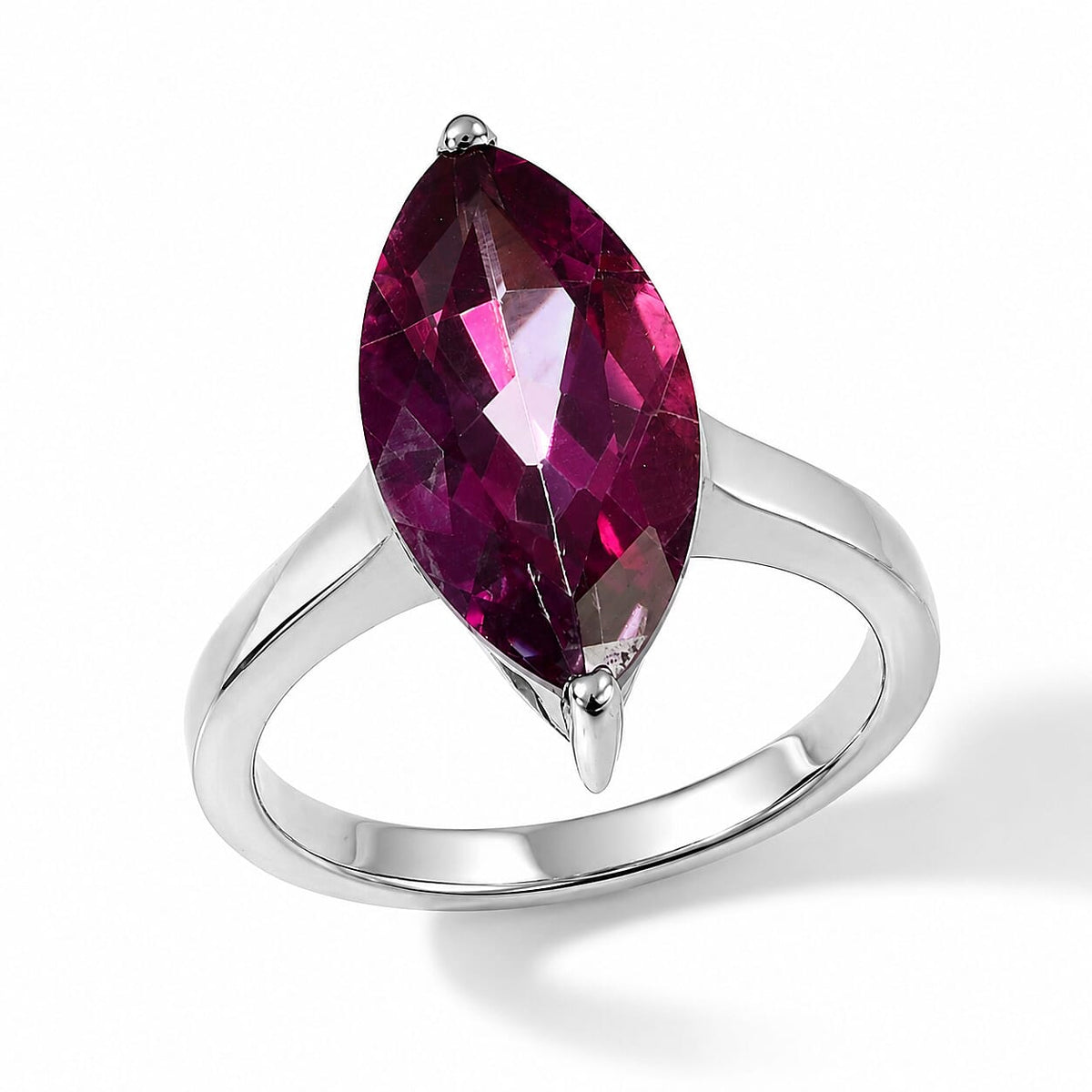 EverTrue Pure Pink Mystic Topaz 6.90 ctw Solitaire Ring in Stainless Steel (Size 10)