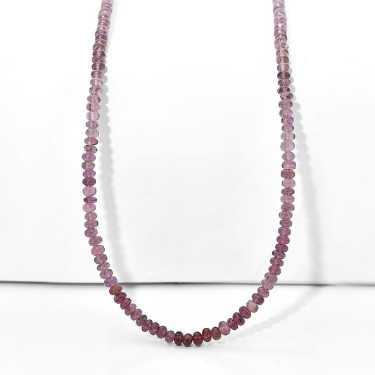 D''Joy Premium Lavender Spinel Beaded Necklace (18-20 Inches) in Rhodium Over Sterling Silver 45.00 ctw.