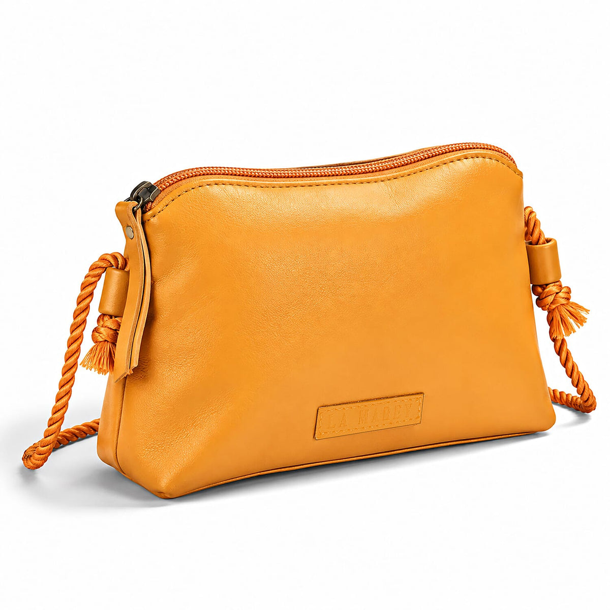 La Marey Mustard Genuine Leather Crossbody Bag