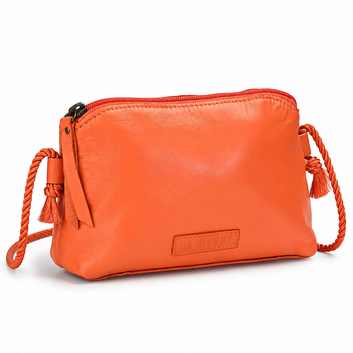 La Marey Mustard Genuine Leather Crossbody Bag