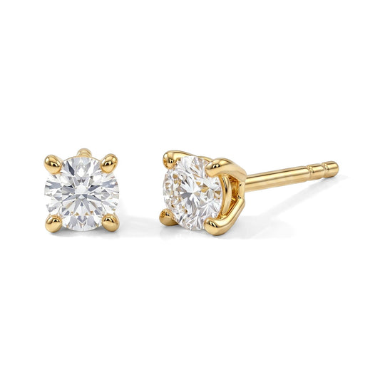 D''Joy Moissanite Stud Earrings in 18K YG Over Sterling Silver 0.50 ctw