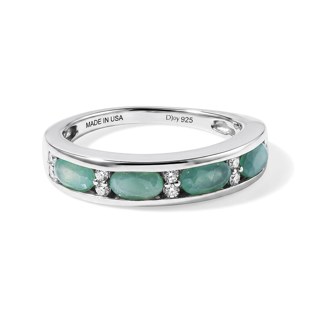 D'Joy Grandidierite, White Zircon Ring in Rhodium Over Sterling Silver (Size 10.0) 1.10 ctw