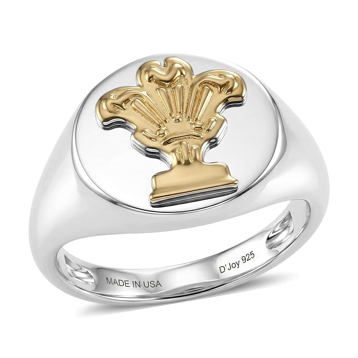 D'Joy Rhodium Over Sterling Silver Ring (Size 10.0) (4.95 g)