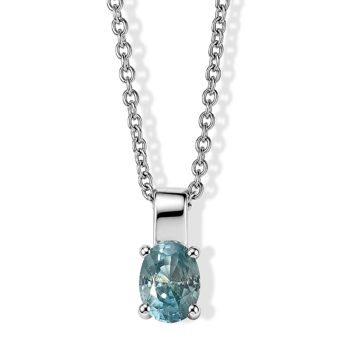 D''Joy Green Gold Quartz Pendant in Rhodium Over Sterling Silver with Stainless Steel Necklace (20 Inches) 1.15 ctw