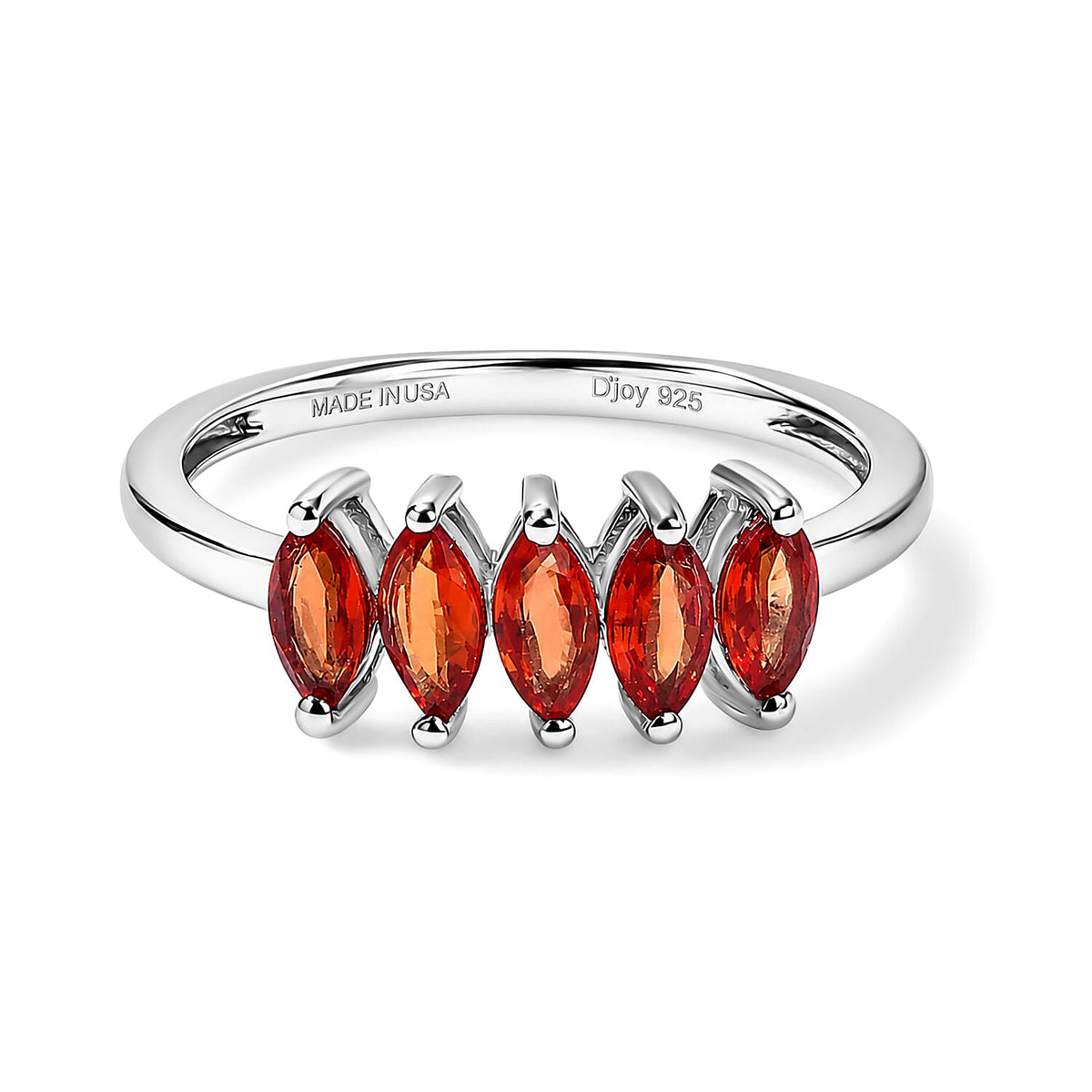 D'Joy Red Sapphire 1.25 ctw Ring in Rhodium Over Sterling Silver (Size 6.0)