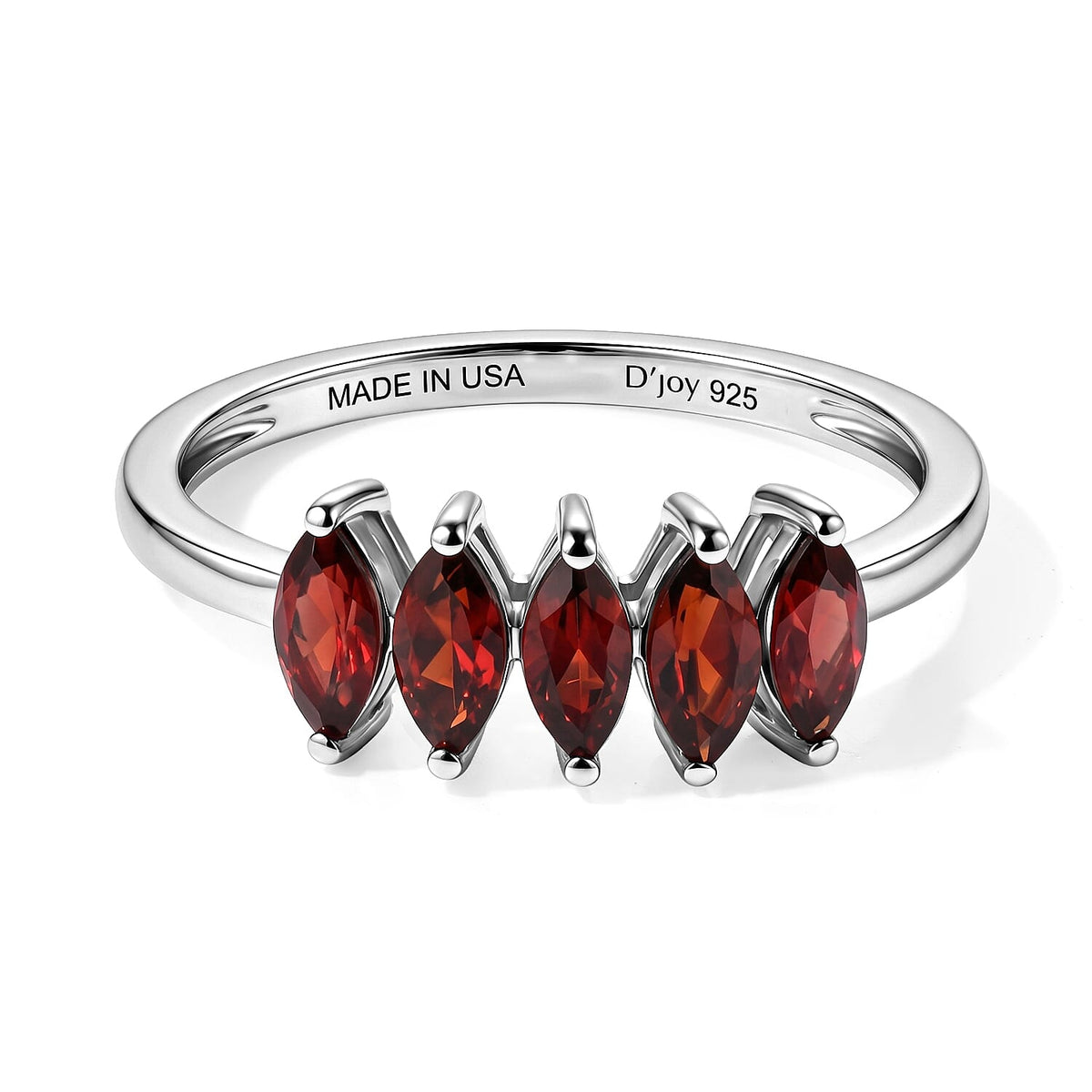 D''Joy Pyrope Garnet 0.60 ctw Ring in Rhodium Over Sterling Silver (Size 10.0)