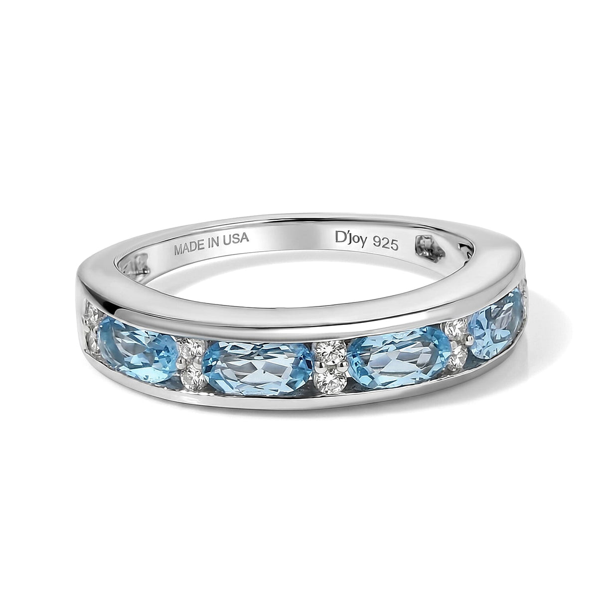 D'Joy Grandidierite, White Zircon Ring in Rhodium Over Sterling Silver (Size 10.0) 1.10 ctw
