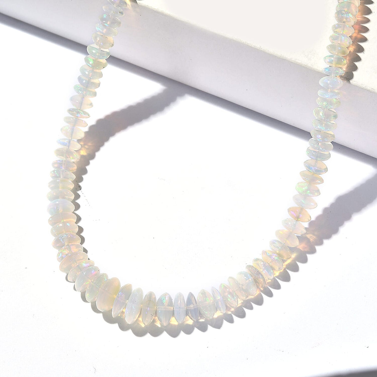 Rhapsody 950 Platinum  AAAA  Ethiopian Opal  Necklace (Size - 18) ,  Platinum Wt. 1.3 g 92.00 ctw.
