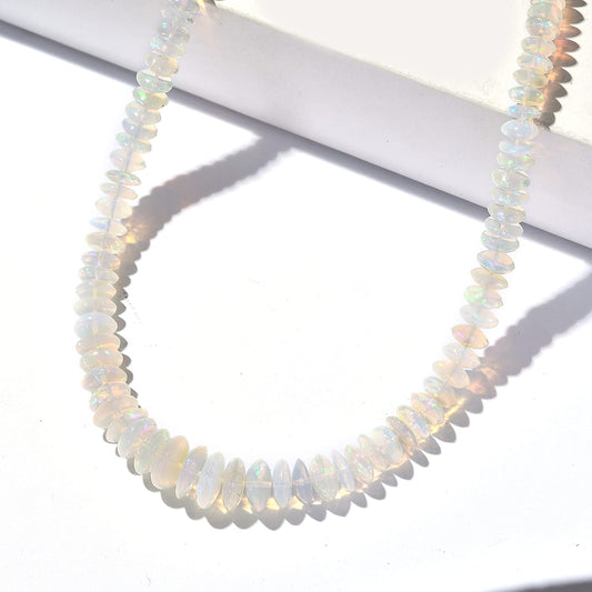 Rhapsody 950 Platinum  AAAA  Ethiopian Opal  Necklace (Size - 18) ,  Platinum Wt. 1.3 g 92.00 ctw.