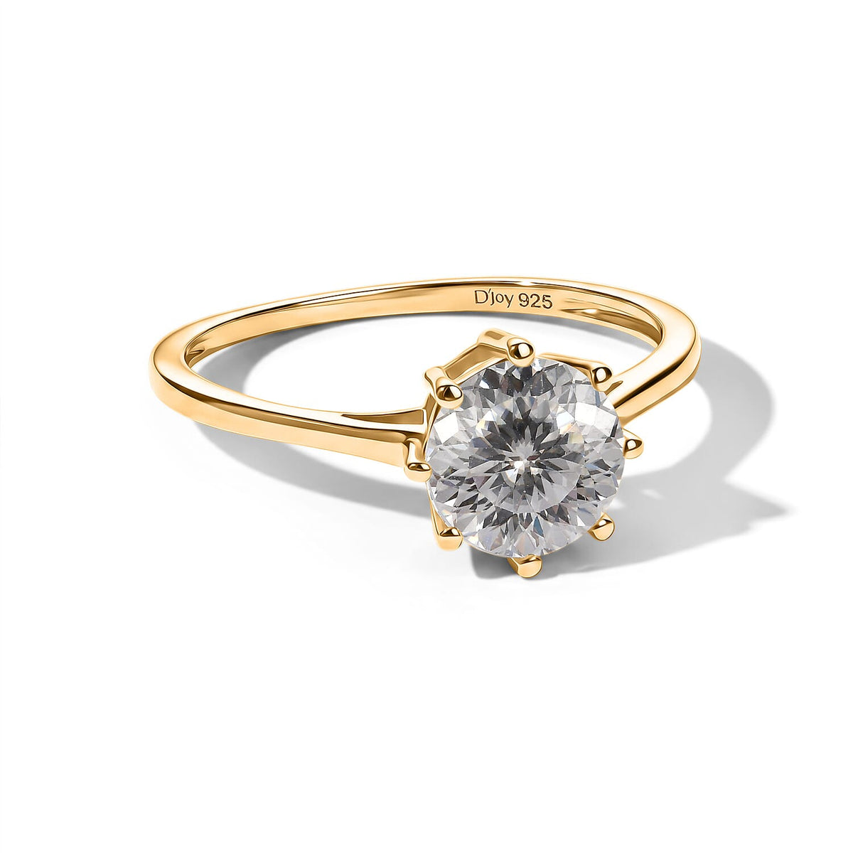D'Joy 120 Facets Moissanite Ring in 18K Vermeil Rose Gold Over Sterling Silver (Size 10.0) 2.00 ctw