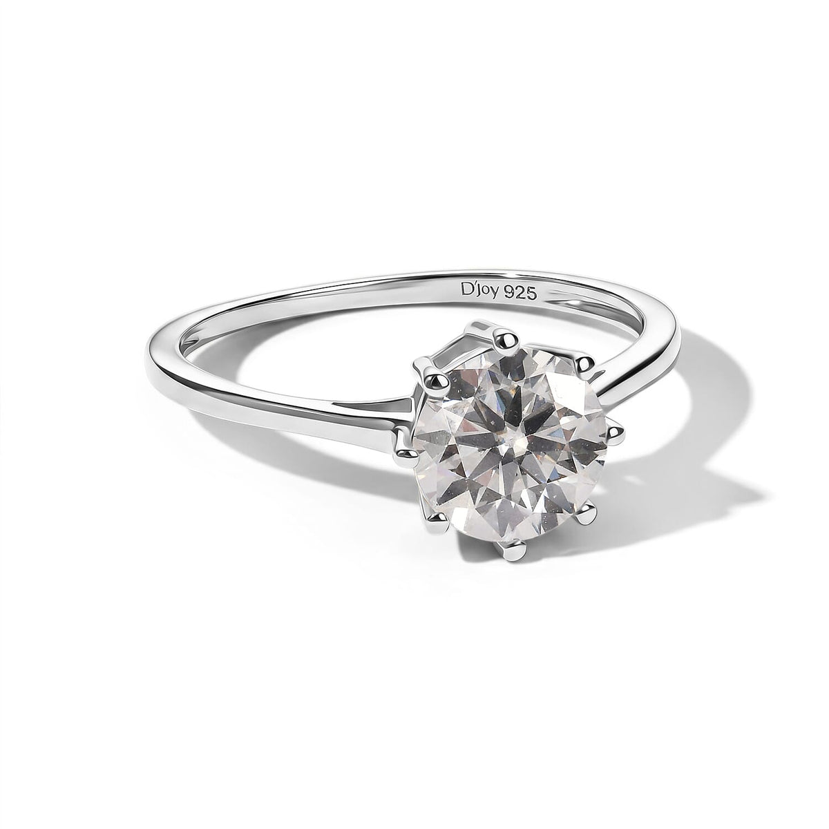 D'Joy 120 Facets Moissanite Ring in 18K Vermeil Rose Gold Over Sterling Silver (Size 10.0) 2.00 ctw
