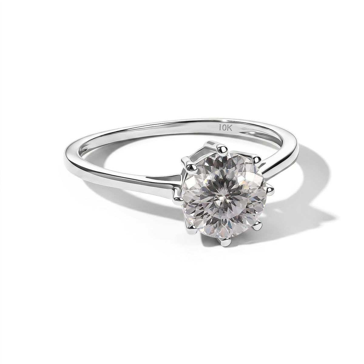 D'Joy 120 Facets Moissanite Ring in 18K Vermeil Rose Gold Over Sterling Silver (Size 10.0) 2.00 ctw
