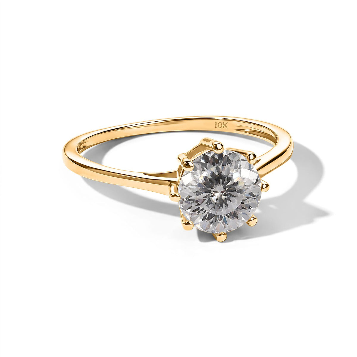 D'Joy 120 Facets Moissanite Ring in 18K Vermeil Rose Gold Over Sterling Silver (Size 10.0) 2.00 ctw