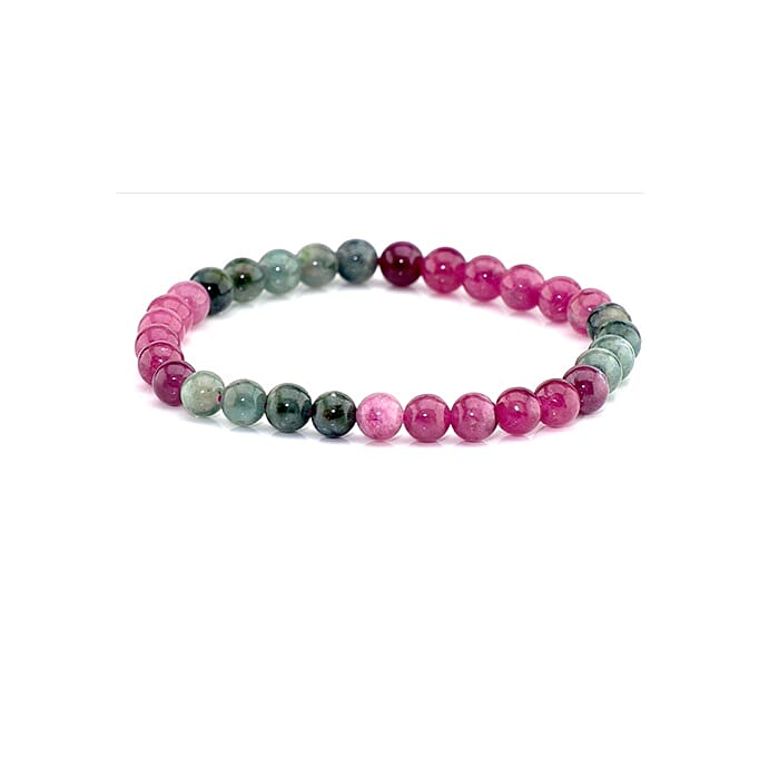 Premium Lagoon Tourmaline, Pink Tourmaline Beaded Bracelet (6.50-7In) 50.00 ctw