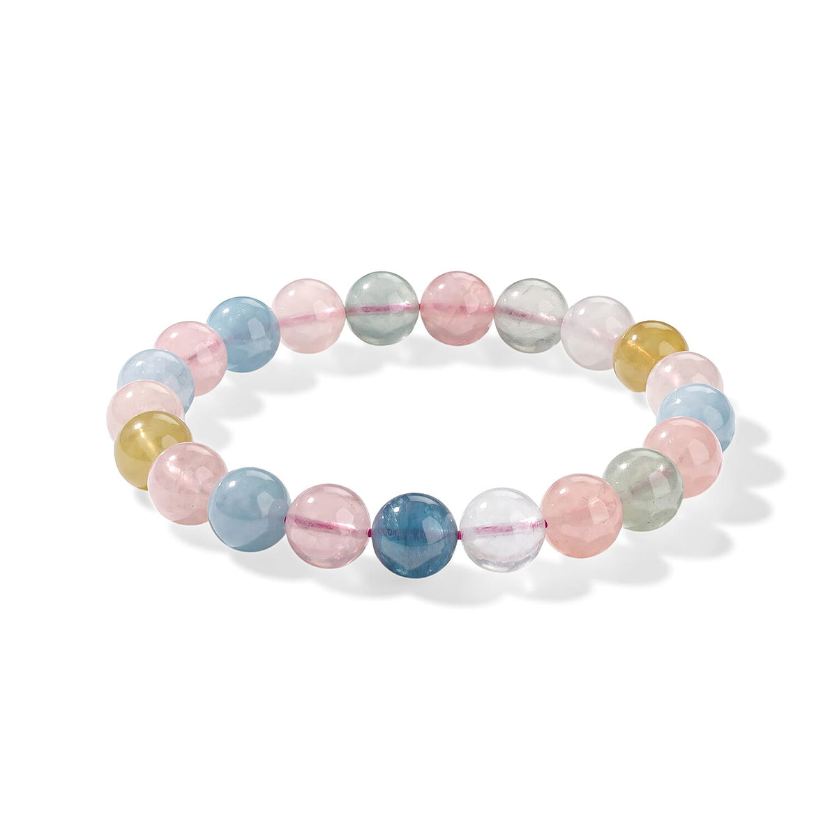 D''Joy Premium Multi Beryl Beaded Strech Bracelet 100.00 ctw