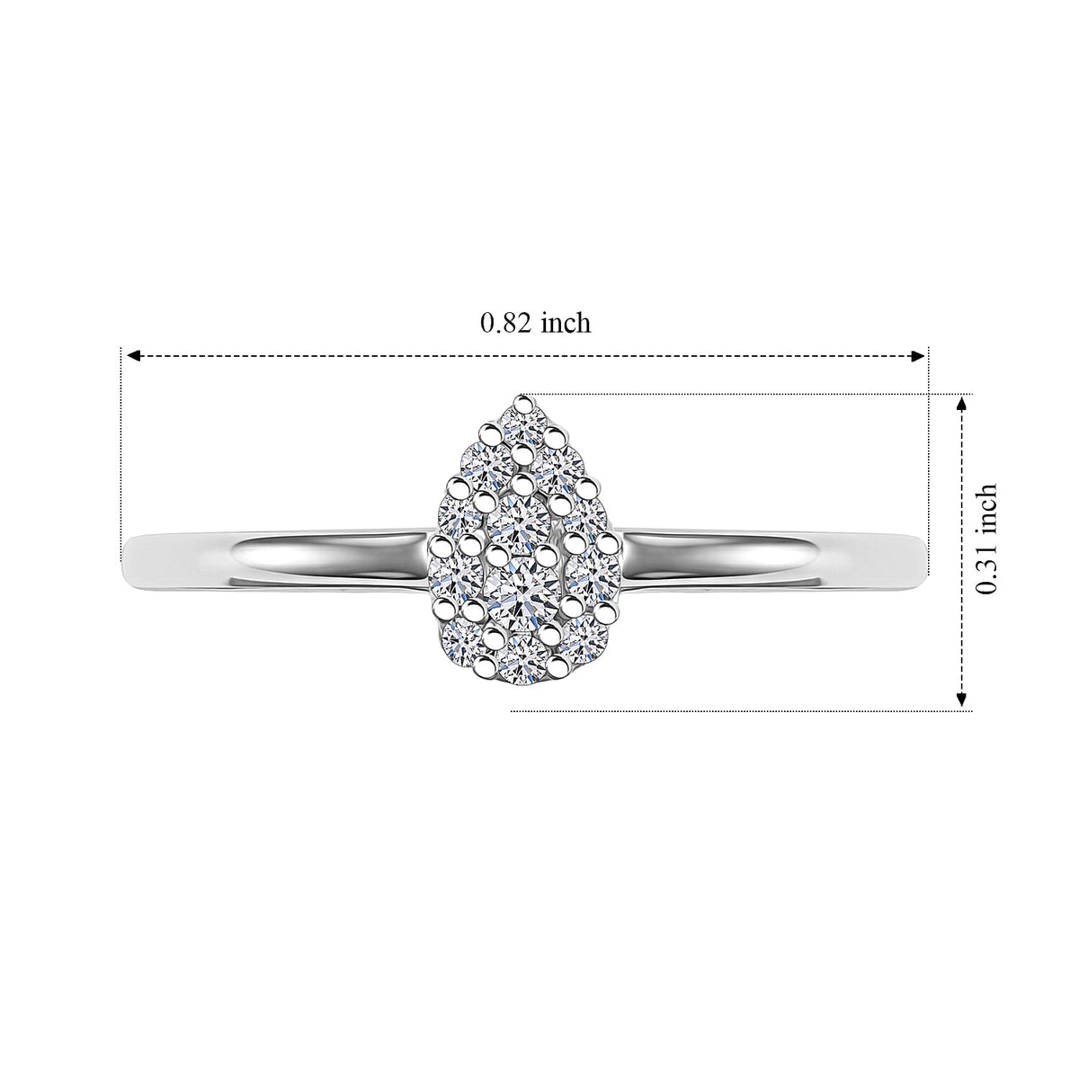 Luxuriant Lab Grown Diamond (G-H, SI) Ring in 18K Vermeil Yellow Gold Over Sterling Silver (Size 10.0) 0.15 ctw