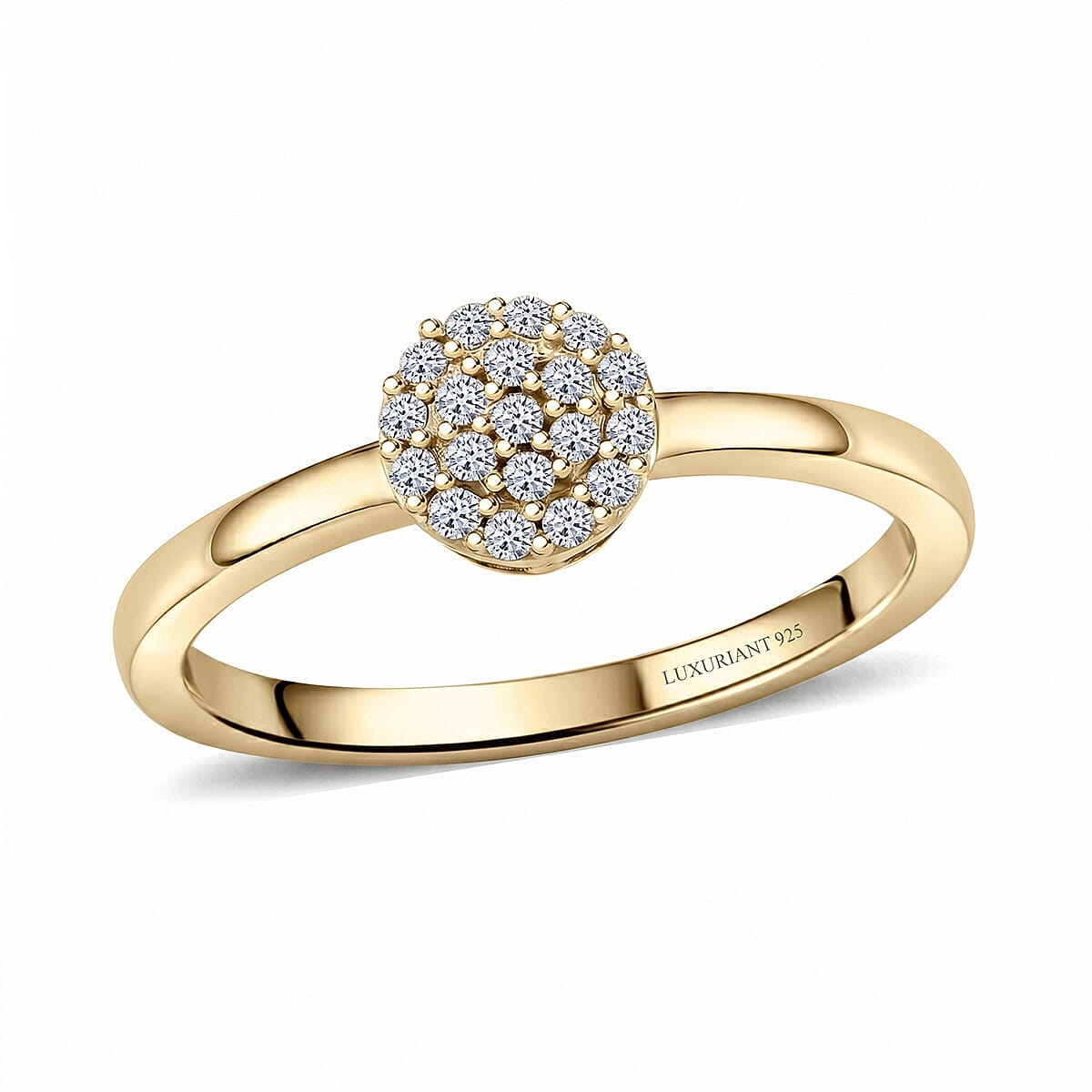 Luxuriant Lab Grown Diamond (G-H, SI) Ring in 18K Vermeil Yellow Gold Over Sterling Silver (Size 10.0) 0.15 ctw