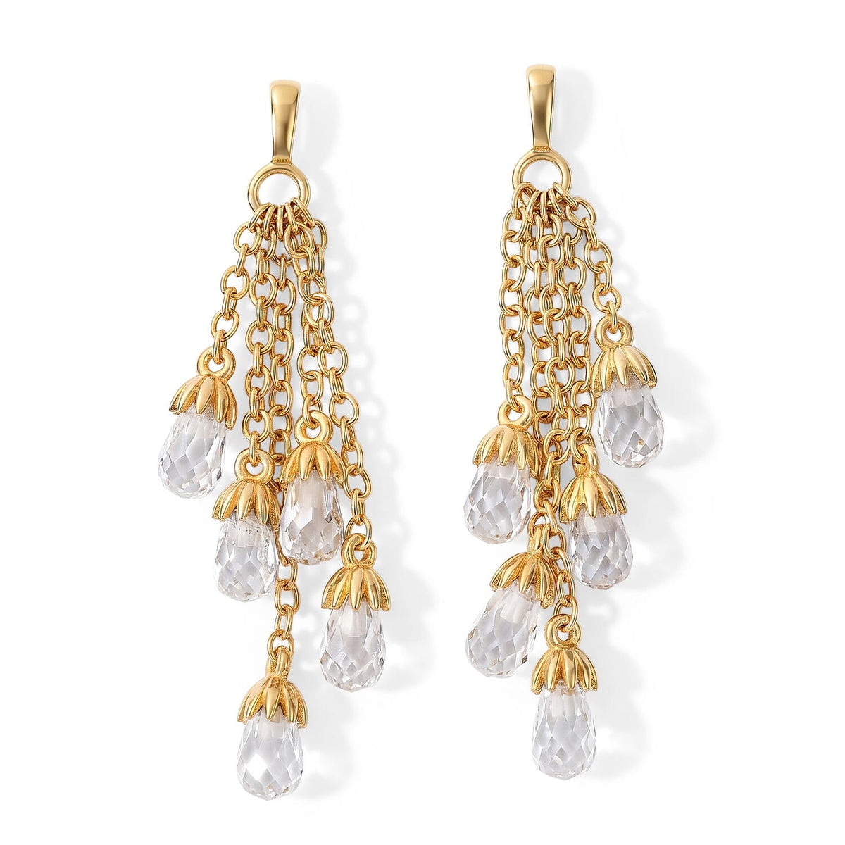 EverTrue Simulated Diamond Earrings in 18K YG Plated