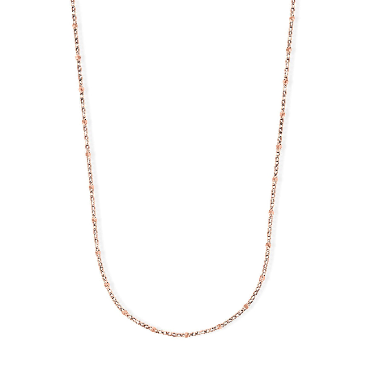 Italian 2mm Grumet Flower Necklace in 14K RG Over Sterling Silver 2.45 Grams 20 Inches