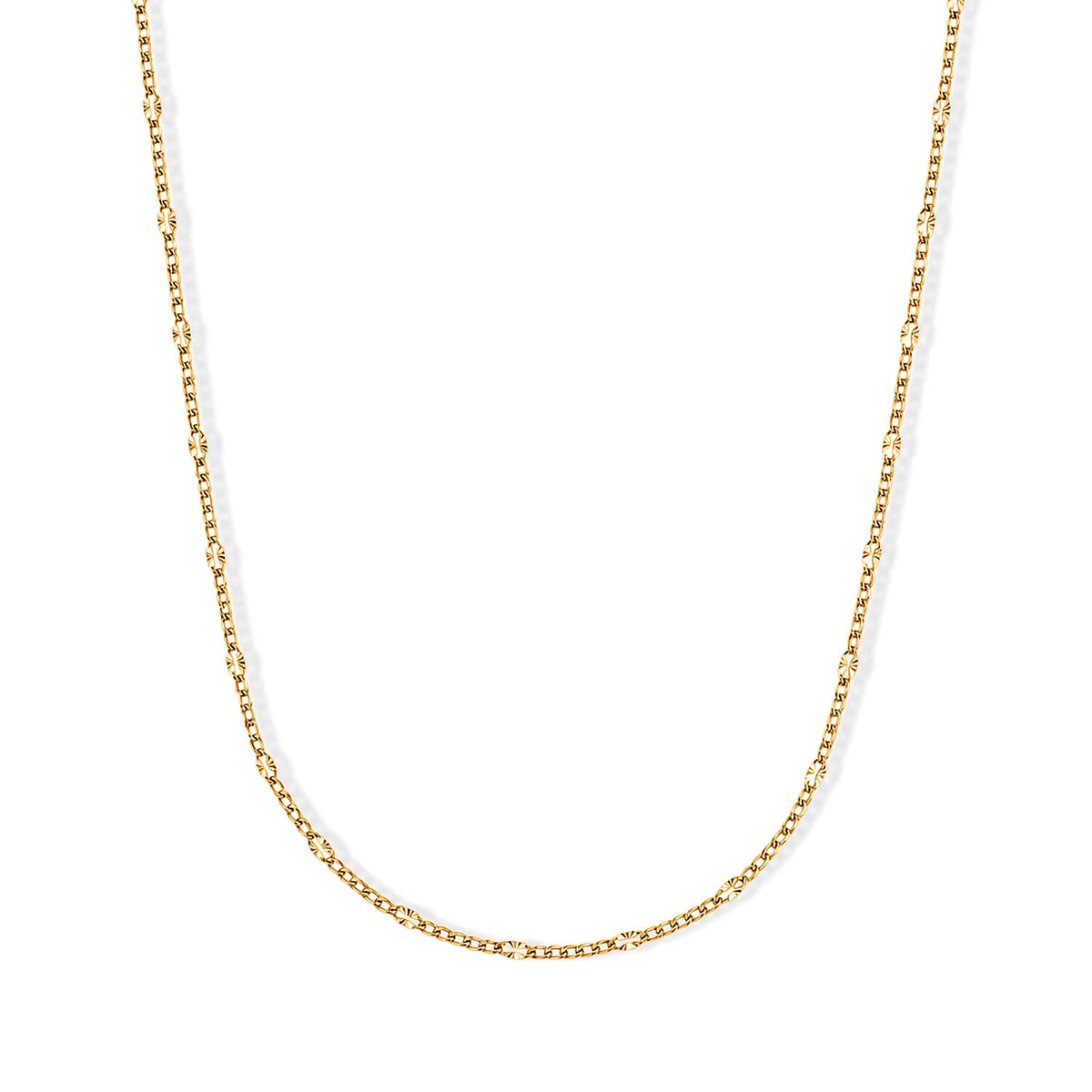 Italian 2mm Grumet Star Necklace in 14K YG Over Sterling Silver 2.45 Grams 20 Inches